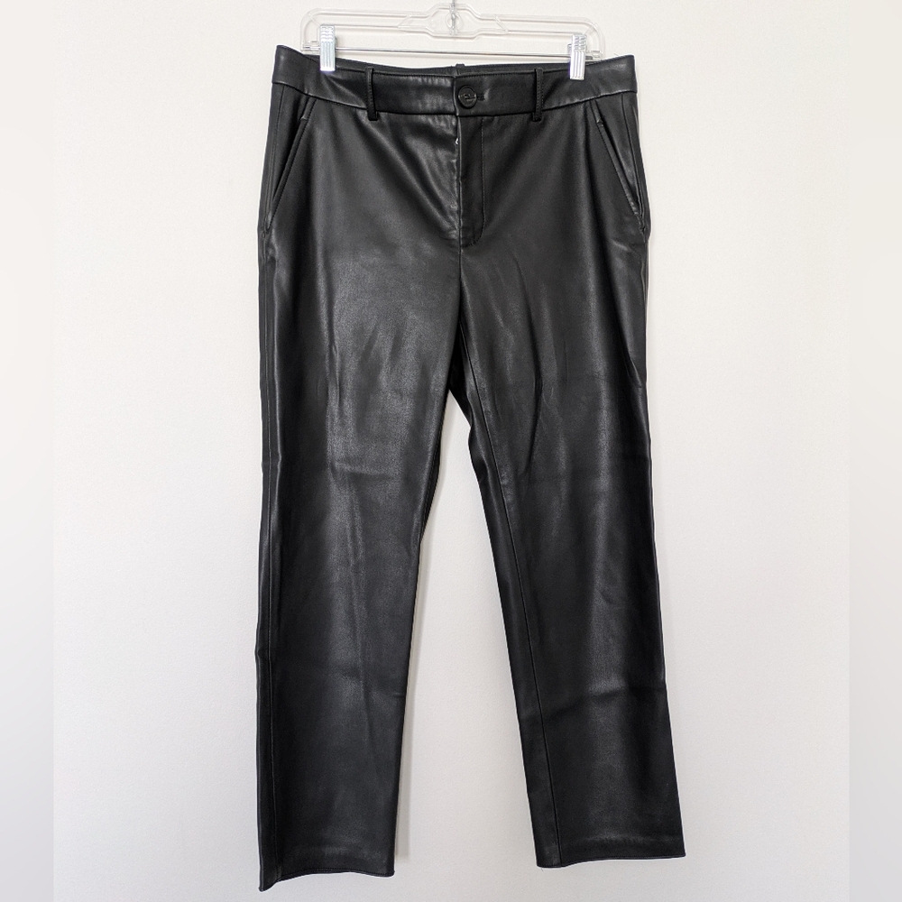 Zara Black Faux Leather Pants Sz L